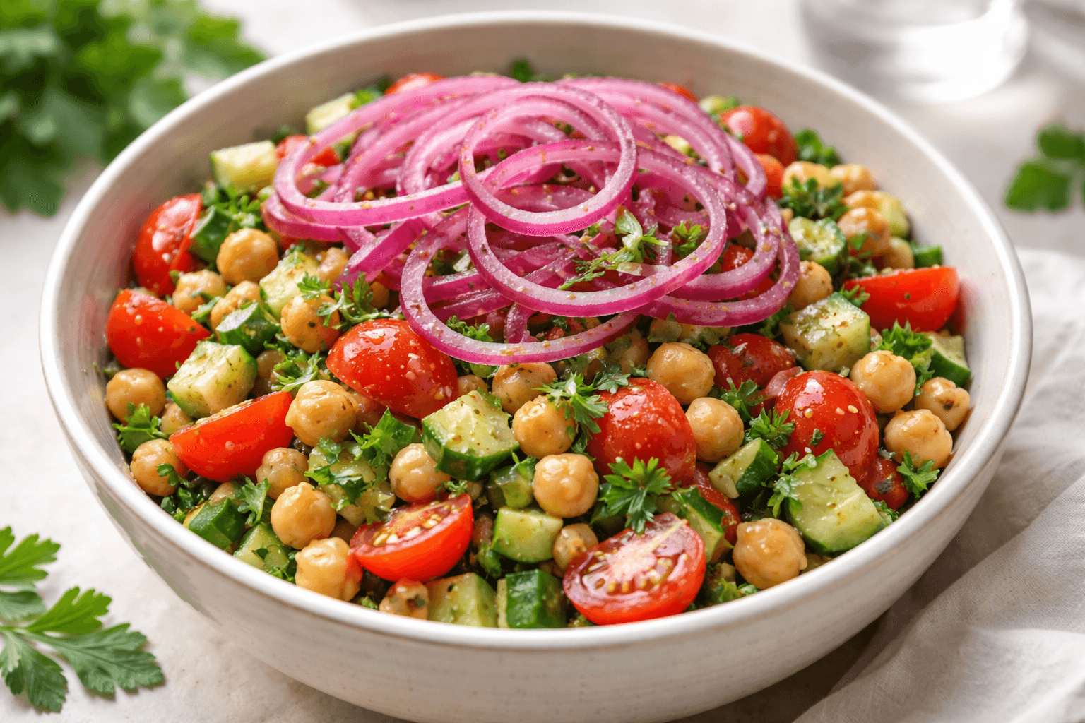 Red Onion Chickpea Salad