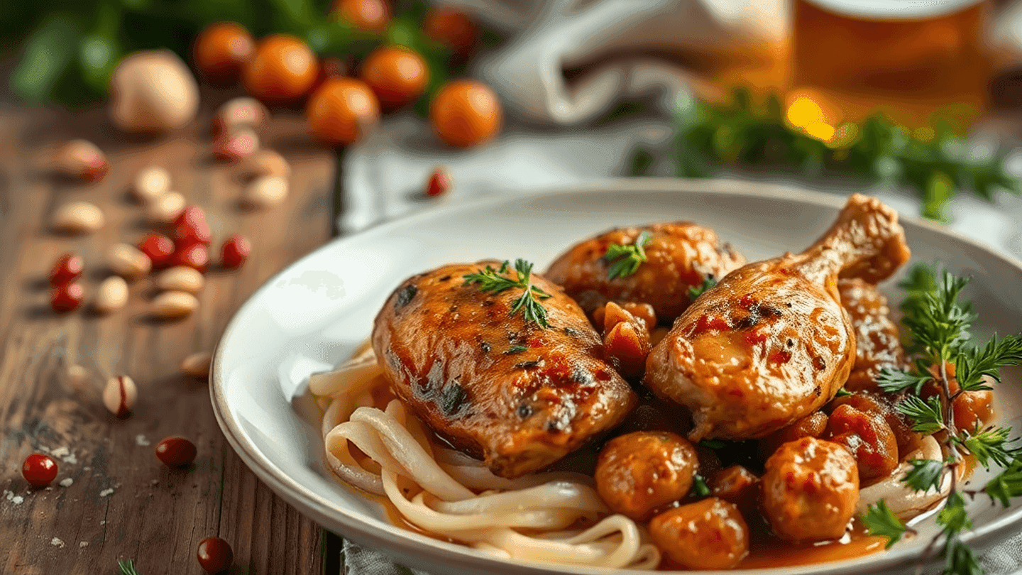 Beer-Braised Chicken