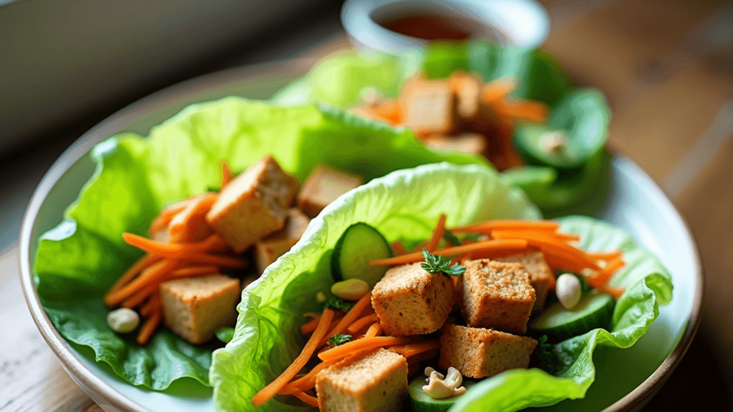 Savory Tofu Lettuce Wraps