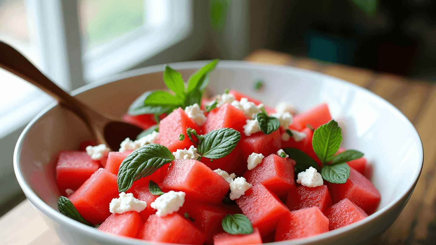 Cooling Summer Mint-Infused Watermelon Salad