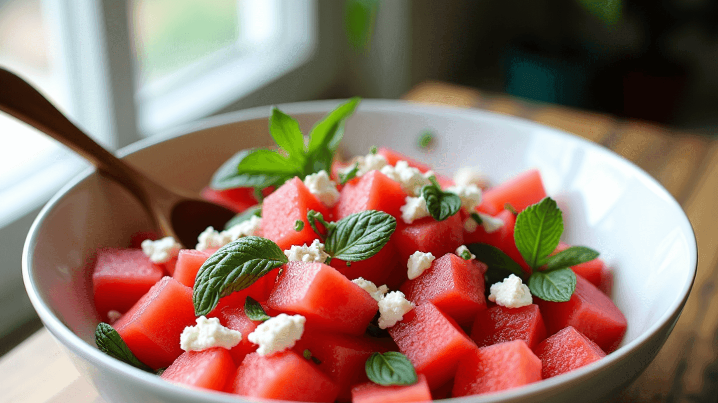 Cooling Summer Mint-Infused Watermelon Salad