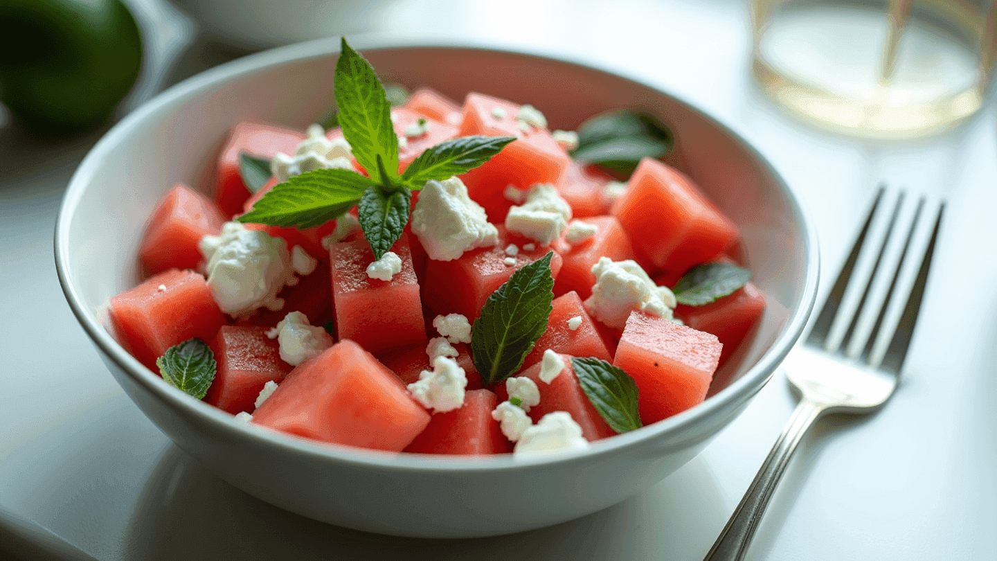 Cooling Watermelon and Feta Salad With Mint