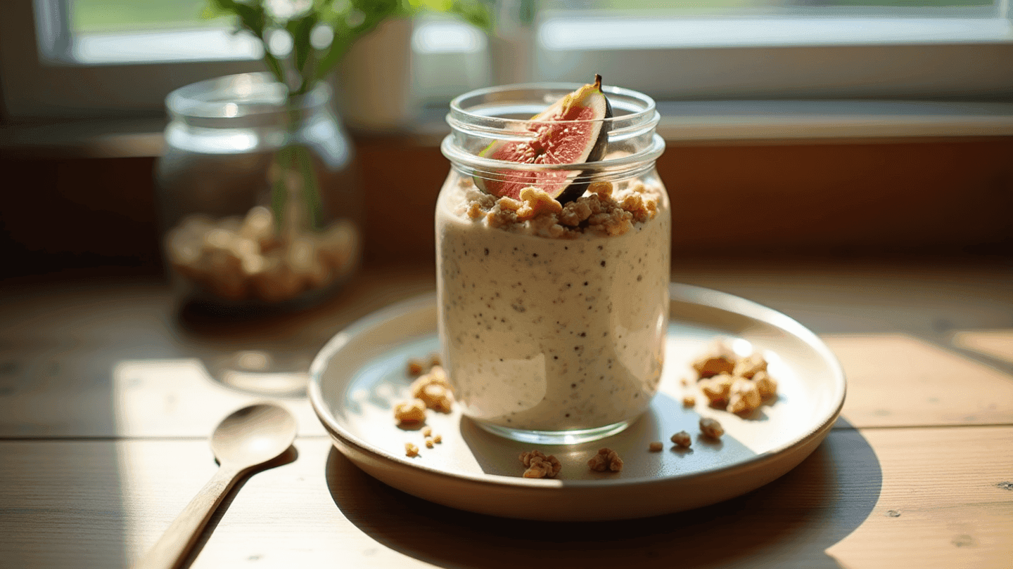 High-Protein Fig and Walnut Overnight Oats