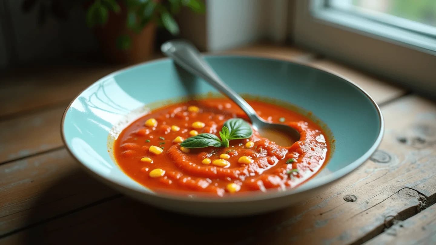 Refreshing Tomato and Sweet Corn Gazpacho