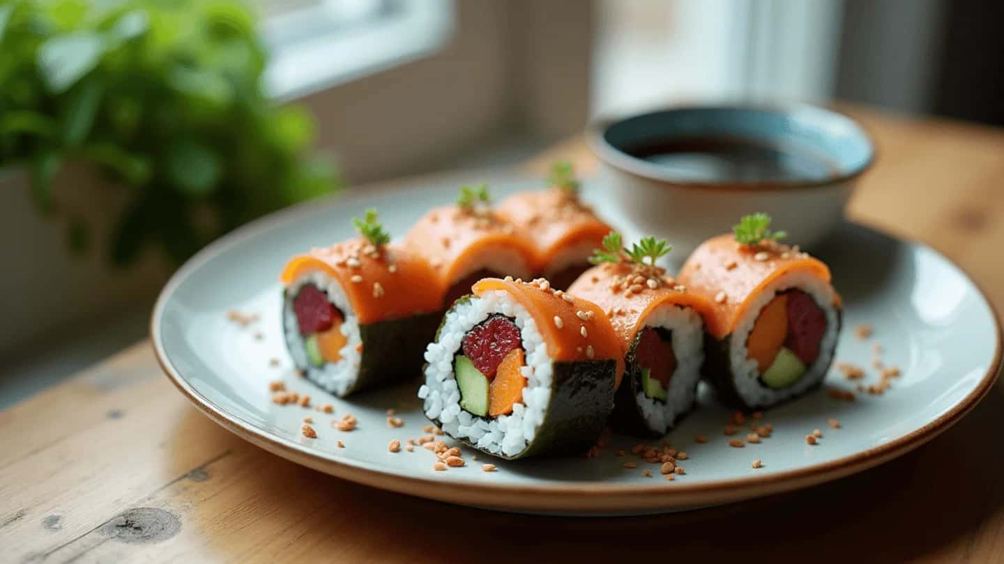 Cranberry and Sweet Potato Sushi Rolls